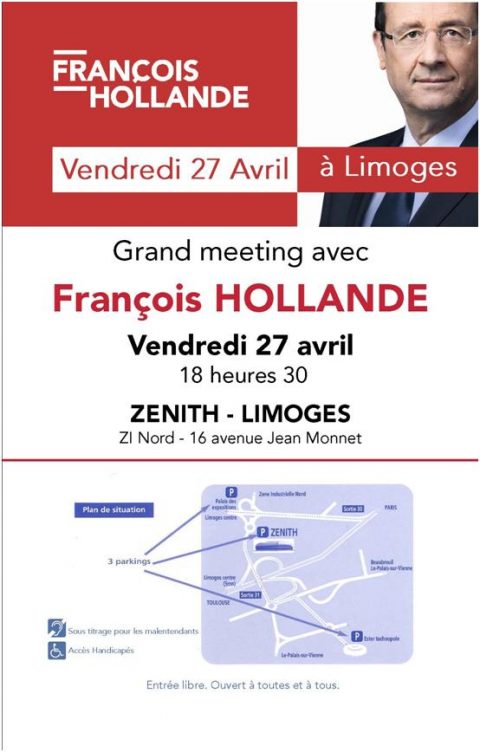 Grand meeting avec François Hollande au Zénith à Limoges